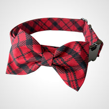 Load image into Gallery viewer, Red Plaid Bow Tie