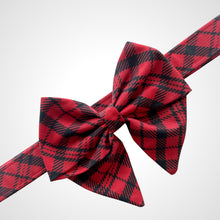 Load image into Gallery viewer, Red Plaid Sailors Bow