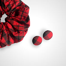 Load image into Gallery viewer, Red Plaid Earrings