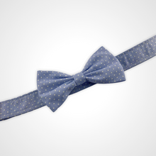 Load image into Gallery viewer, Denim Dot Bow Tie