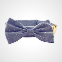 Load image into Gallery viewer, Denim Dot Bow Tie