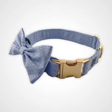 Load image into Gallery viewer, Denim Dot Bow Tie