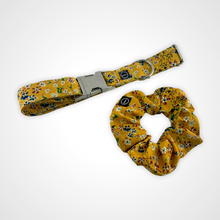 Load image into Gallery viewer, Mustard Floral Scrunchie