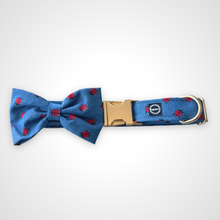 Load image into Gallery viewer, Ladybug Denim Bow Tie
