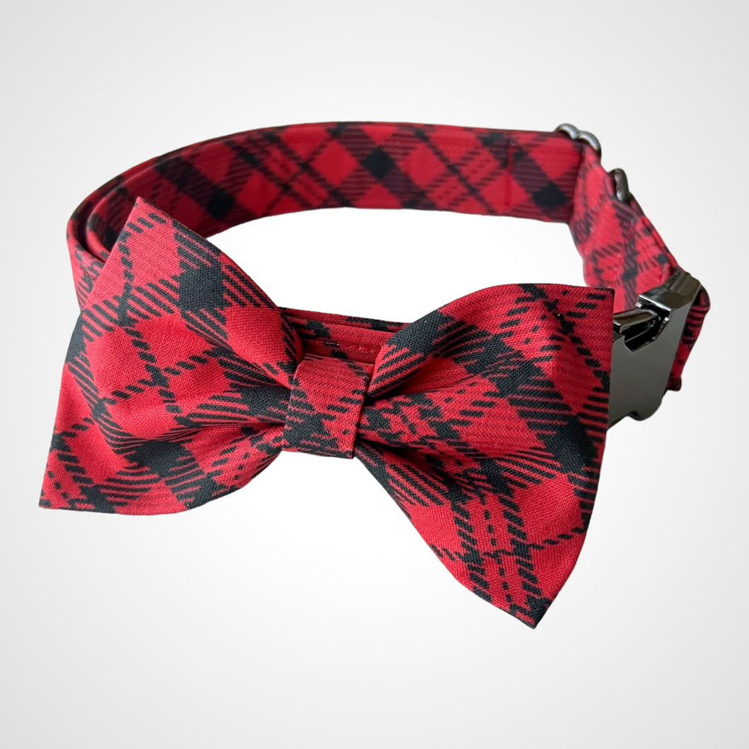 Red Plaid Bow Tie