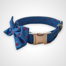 Load image into Gallery viewer, Ladybug Denim Bow Tie
