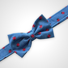 Load image into Gallery viewer, Ladybug Denim Bow Tie
