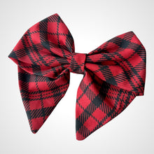 Load image into Gallery viewer, Red Plaid Sailors Bow
