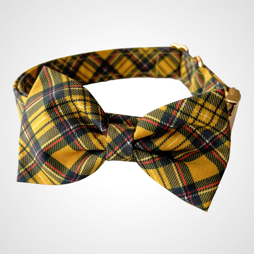 Mustard Tartan Bow Tie