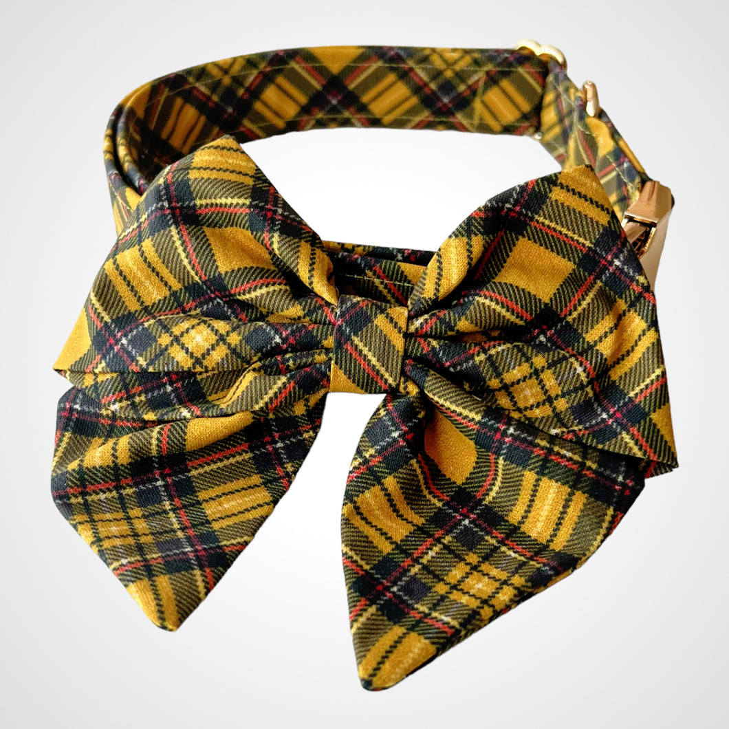 Mustard Tartan Sailors Bow