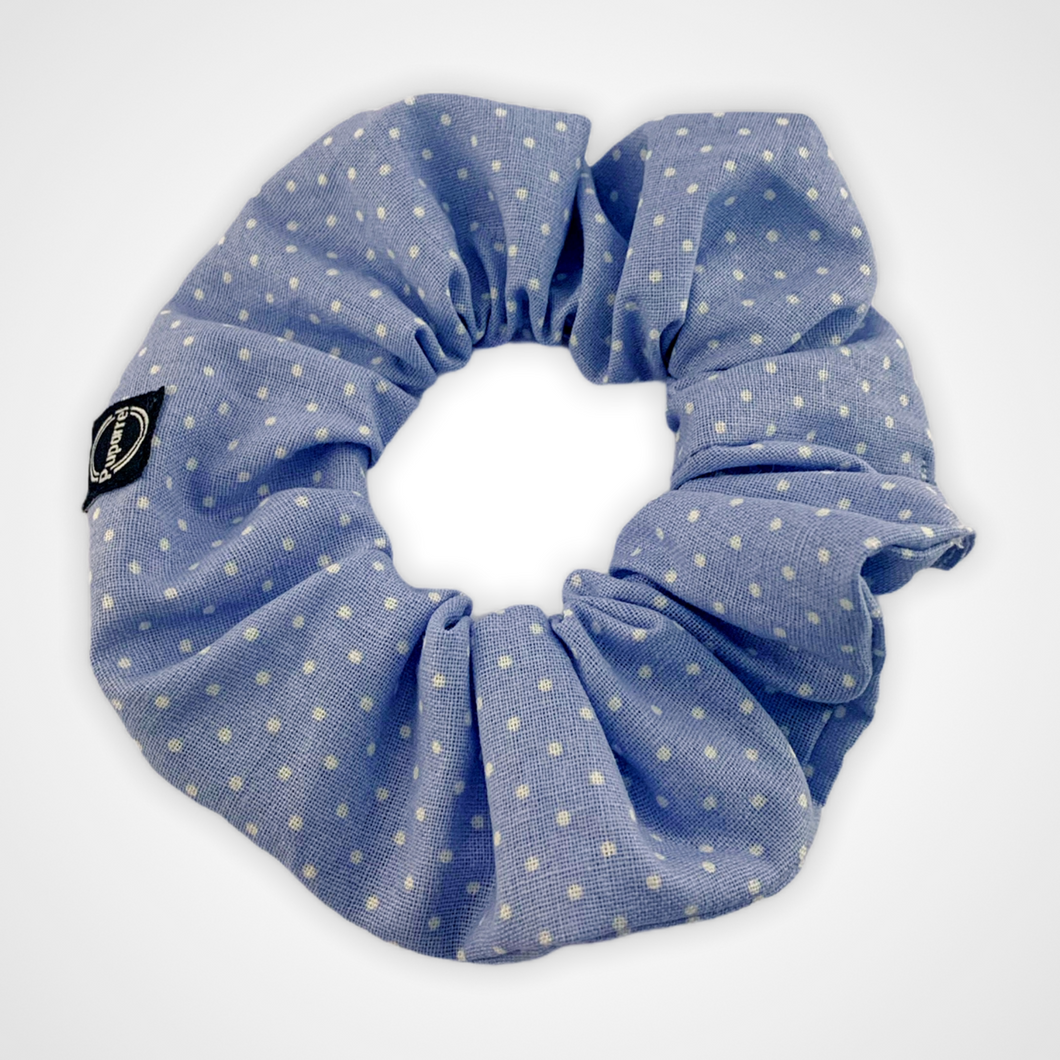 Denim Dot Scrunchie