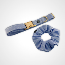 Load image into Gallery viewer, Denim Dot Scrunchie
