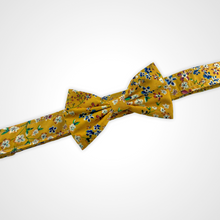 Load image into Gallery viewer, Mustard Floral Bow Tie
