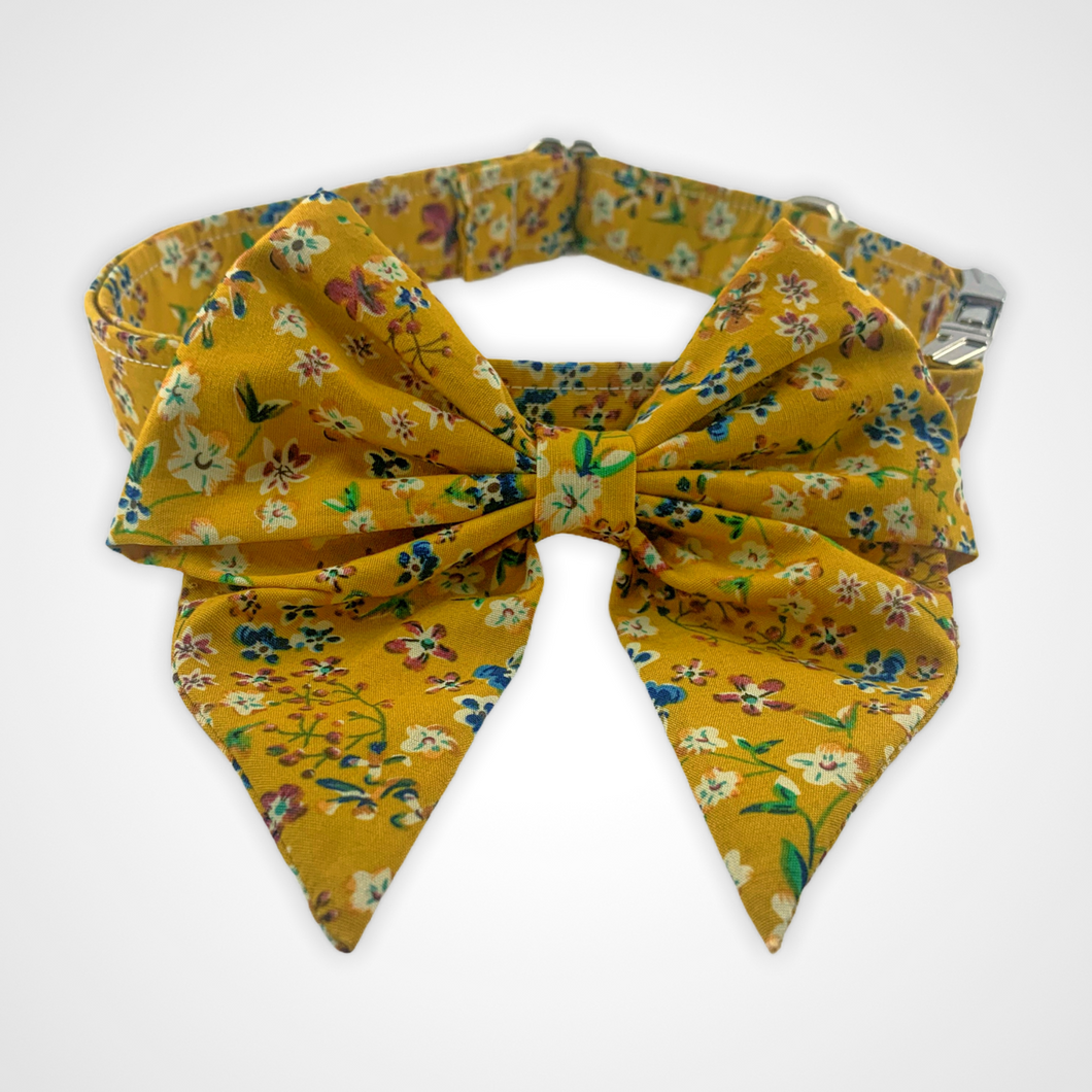 Mustard Floral Sailors Bow