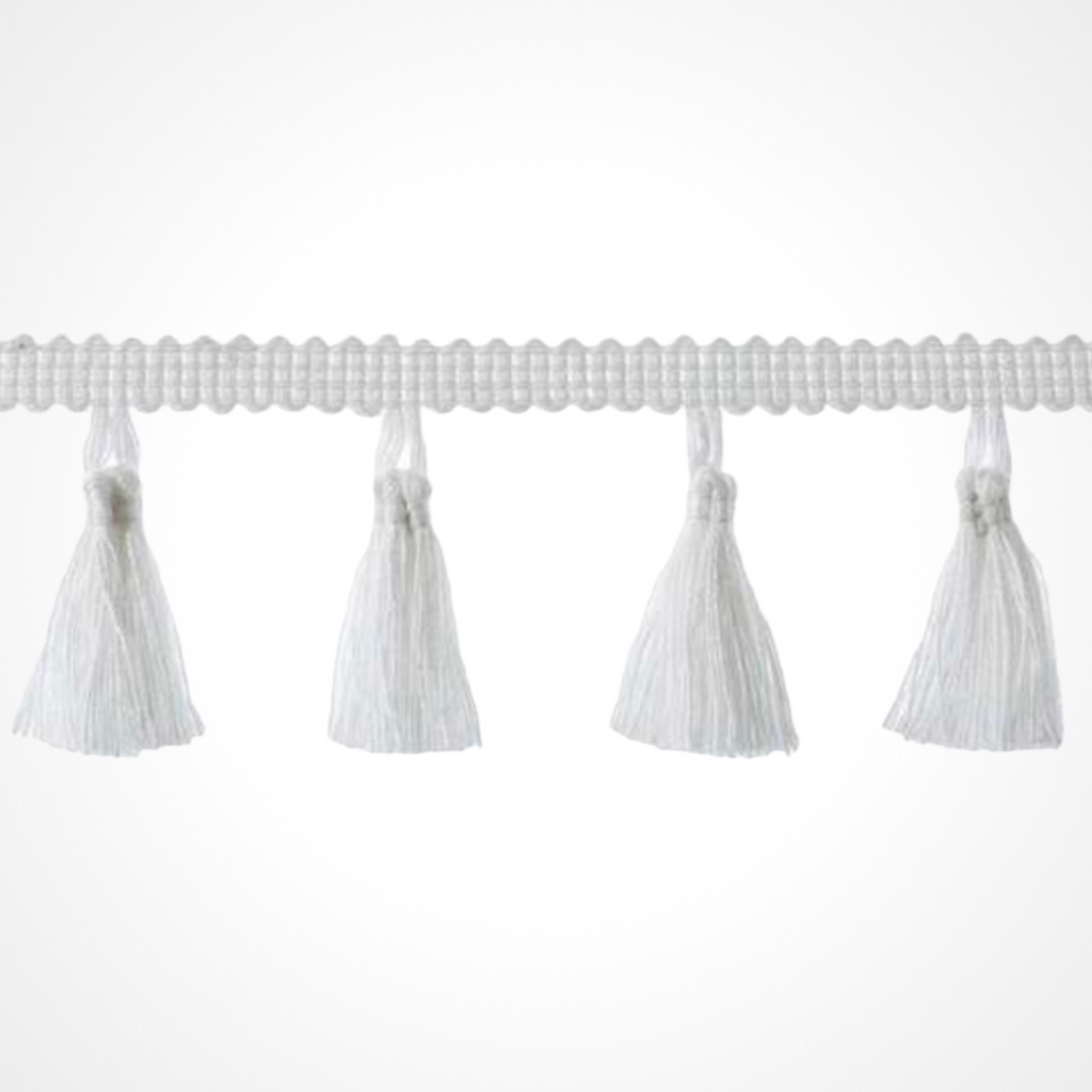 White tassel trim - bandana add on