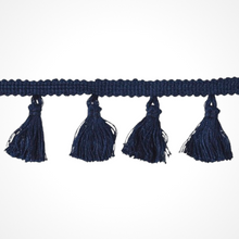 Load image into Gallery viewer, Navy tassel trim - bandana add on
