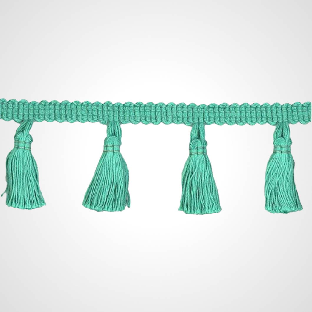 Aqua tassel trim - bandana add on